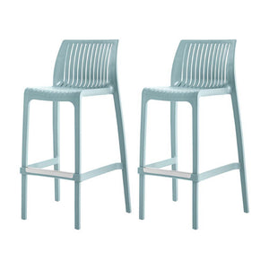 Homeroots Set Of Four Baby Blue Heavy Duty Outdoor Bar Height Chairs For Stylish Gatherings & Relaxation   565353