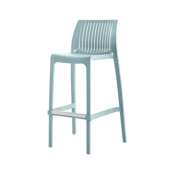 Homeroots Set Of Four Baby Blue Heavy Duty Outdoor Bar Height Chairs For Stylish Gatherings & Relaxation   565353