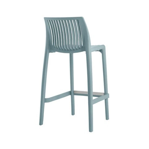 Homeroots Set Of Four Baby Blue Heavy Duty Outdoor Bar Height Chairs For Stylish Gatherings & Relaxation   565353