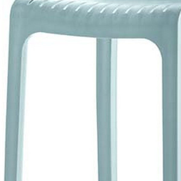 Homeroots Set Of Four Baby Blue Heavy Duty Outdoor Bar Height Chairs For Stylish Gatherings & Relaxation   565353