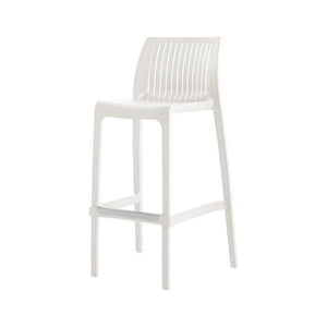 Homeroots Set Of Four 30" White Outdoor Bar Height Chairs – Chic, Heavy Duty & Perfect For Stylish Gatherings!   565354