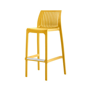 Homeroots Set Of Four 30" Yellow Heavy Duty Outdoor Bar Height Chairs - Trendy Comfort For Every Gathering!   565355