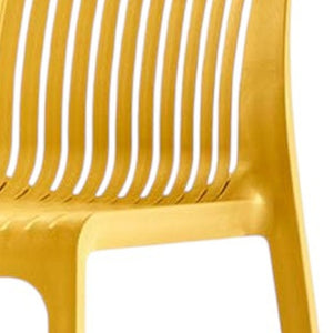 Homeroots Set Of Four 30" Yellow Heavy Duty Outdoor Bar Height Chairs - Trendy Comfort For Every Gathering!   565355