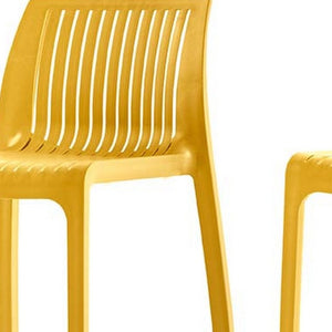 Homeroots Set Of Four 30" Yellow Heavy Duty Outdoor Bar Height Chairs - Trendy Comfort For Every Gathering!   565355