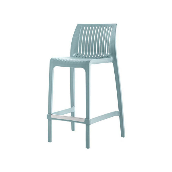 Homeroots Set Of Four Baby Blue Outdoor Counter Height Bar Chairs - Stylish, Durable, And Perfect For Gatherings   565356