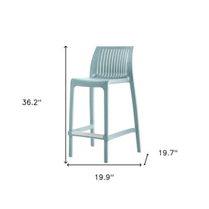 Homeroots Set Of Four Baby Blue Outdoor Counter Height Bar Chairs - Stylish, Durable, And Perfect For Gatherings   565356