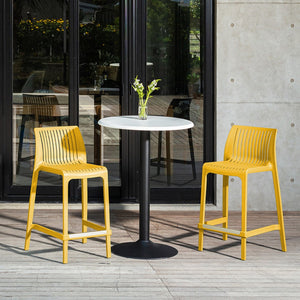 Homeroots Set Of Four 26" Yellow Outdoor Counter Height Bar Chairs - Stylish, Durable, And Perfect For Gatherings   565358