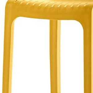 Homeroots Set Of Four 26" Yellow Outdoor Counter Height Bar Chairs - Stylish, Durable, And Perfect For Gatherings   565358