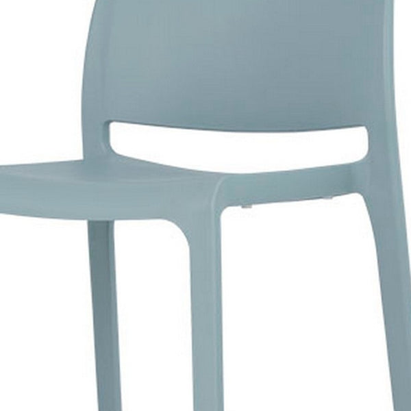 HomeRoots Set of Two Baby Blue Outdoor Bar Height Chairs for Stylish Deck, Patio, and Poolside Comfort 565359