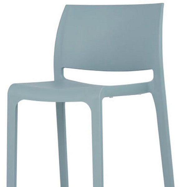 HomeRoots Set of Two Baby Blue Outdoor Bar Height Chairs for Stylish Deck, Patio, and Poolside Comfort 565359