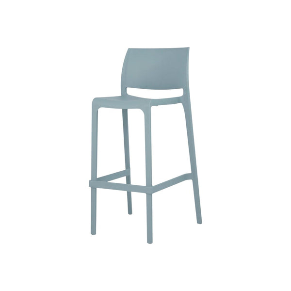 HomeRoots Set of Two Baby Blue Outdoor Bar Height Chairs for Stylish Deck, Patio, and Poolside Comfort 565359