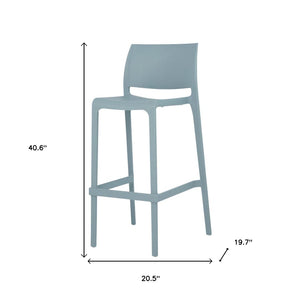 HomeRoots Set of Two Baby Blue Outdoor Bar Height Chairs for Stylish Deck, Patio, and Poolside Comfort 565359