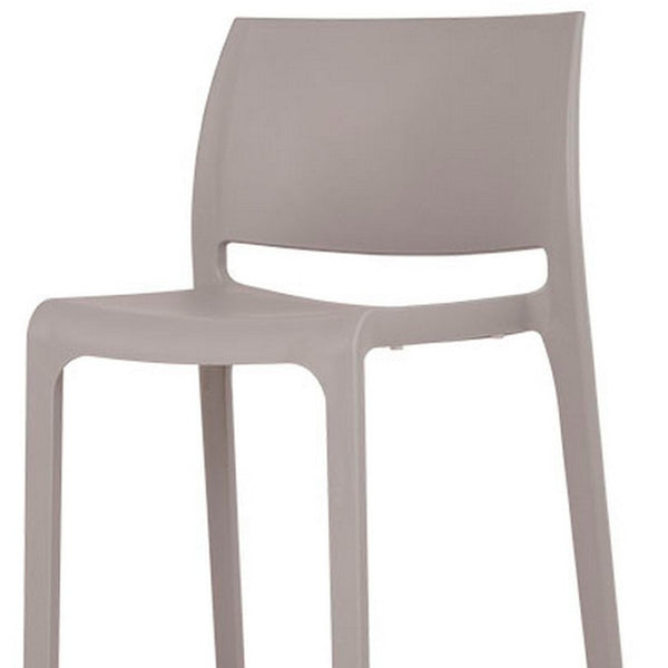 HomeRoots Set of Two Taupe Heavy-Duty Plastic Bar Height Chairs for Stylish Outdoor Entertaining & Comfort 565360