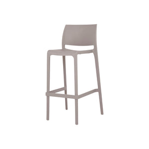 HomeRoots Set of Two Taupe Heavy-Duty Plastic Bar Height Chairs for Stylish Outdoor Entertaining & Comfort 565360