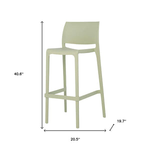 HomeRoots Set of Two Vibrant Green Heavy-Duty Plastic Bar Height Chairs for Stylish Outdoor Comfort 565362