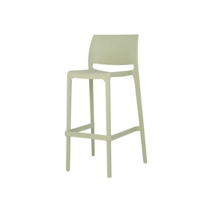 HomeRoots Set of Two Vibrant Green Heavy-Duty Plastic Bar Height Chairs for Stylish Outdoor Comfort 565362