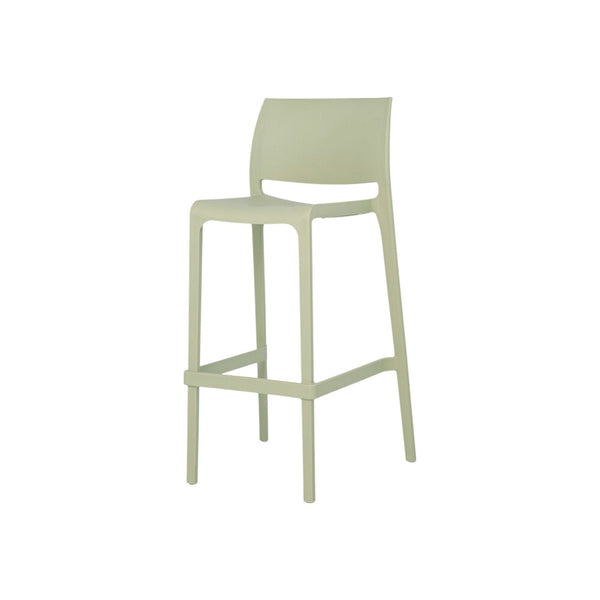 HomeRoots Set of Two Vibrant Green Heavy-Duty Plastic Bar Height Chairs for Stylish Outdoor Comfort 565362