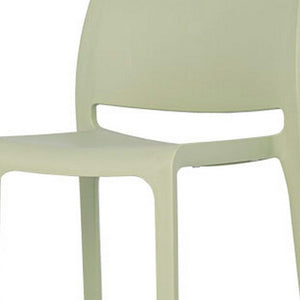 HomeRoots Set of Two Vibrant Green Heavy-Duty Plastic Bar Height Chairs for Stylish Outdoor Comfort 565362