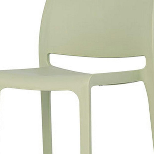 HomeRoots Set of Two Vibrant Green Heavy-Duty Plastic Bar Height Chairs for Stylish Outdoor Comfort 565362