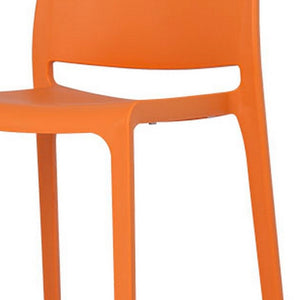 HomeRoots Set of Two 30" Orange Heavy-Duty Outdoor Bar Height Chairs for Stylish Comfort and Durability 565364