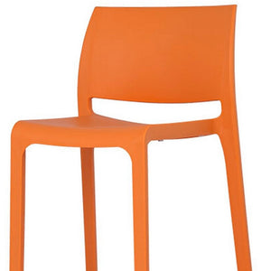 HomeRoots Set of Two 30" Orange Heavy-Duty Outdoor Bar Height Chairs for Stylish Comfort and Durability 565364