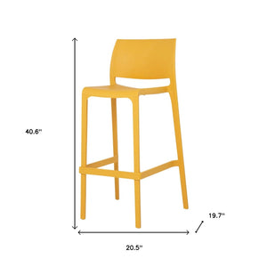 HomeRoots Set of Two 30" Vibrant Yellow Heavy-Duty Outdoor Bar Chairs for Comfort & Style by the Poolside 565365