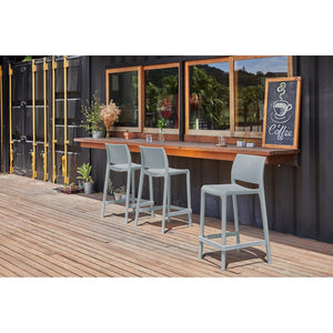 Homeroots Set Of Four Baby Blue Outdoor Counter Height Bar Chairs - Stylish, Durable, And Perfect For Gatherings   565366