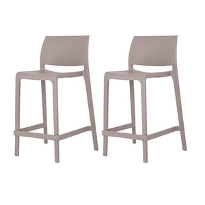 Homeroots Set Of Four Stylish 26" Taupe Outdoor Counter Height Bar Chairs For Comfort & Minimalist Design   565367