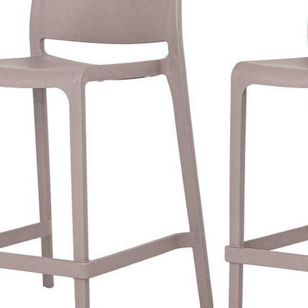 Homeroots Set Of Four Stylish 26" Taupe Outdoor Counter Height Bar Chairs For Comfort & Minimalist Design   565367