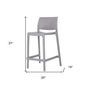 Homeroots Set Of Four 26" Gray Heavy Duty Plastic Bar Chairs - Stylish Outdoor Counter Seating For Any Space   565368