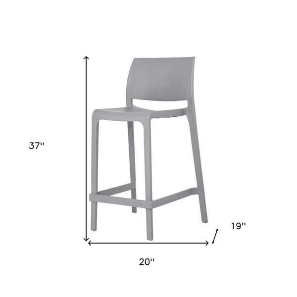 Homeroots Set Of Four 26" Gray Heavy Duty Plastic Bar Chairs - Stylish Outdoor Counter Seating For Any Space   565368