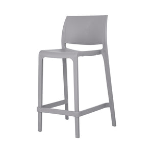 Homeroots Set Of Four 26" Gray Heavy Duty Plastic Bar Chairs - Stylish Outdoor Counter Seating For Any Space   565368