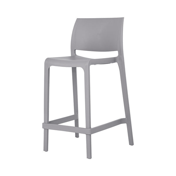 Homeroots Set Of Four 26" Gray Heavy Duty Plastic Bar Chairs - Stylish Outdoor Counter Seating For Any Space   565368