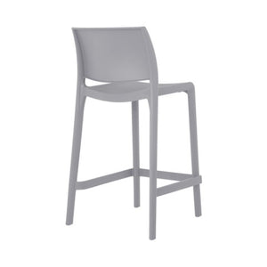 Homeroots Set Of Four 26" Gray Heavy Duty Plastic Bar Chairs - Stylish Outdoor Counter Seating For Any Space   565368