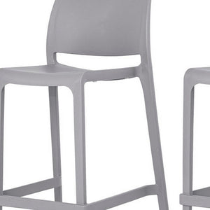 Homeroots Set Of Four 26" Gray Heavy Duty Plastic Bar Chairs - Stylish Outdoor Counter Seating For Any Space   565368