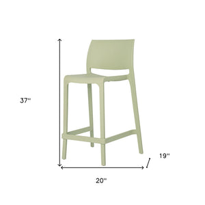 Homeroots Set Of Four 26" Green Heavy Duty Outdoor Bar Chairs – Stylish, Comfortable, Perfect For Your Patio!   565369