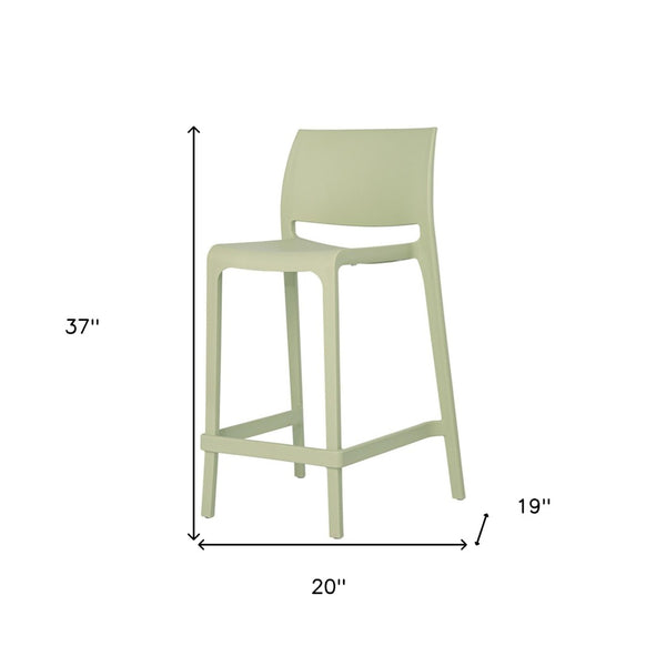 Homeroots Set Of Four 26" Green Heavy Duty Outdoor Bar Chairs – Stylish, Comfortable, Perfect For Your Patio!   565369