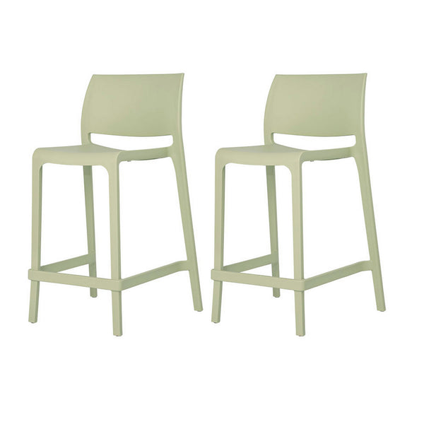 Homeroots Set Of Four 26" Green Heavy Duty Outdoor Bar Chairs – Stylish, Comfortable, Perfect For Your Patio!   565369
