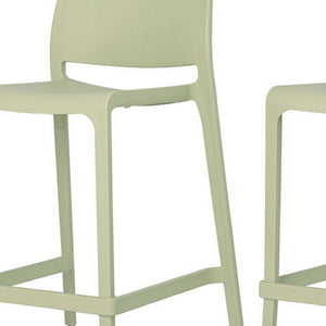 Homeroots Set Of Four 26" Green Heavy Duty Outdoor Bar Chairs – Stylish, Comfortable, Perfect For Your Patio!   565369