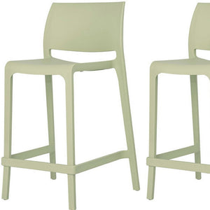Homeroots Set Of Four 26" Green Heavy Duty Outdoor Bar Chairs – Stylish, Comfortable, Perfect For Your Patio!   565369