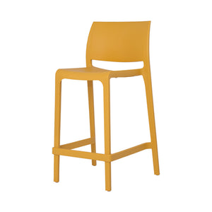 Homeroots Set Of Four 26" Yellow Outdoor Counter Height Bar Chairs - Stylish, Durable, And Perfect For Gatherings   565372