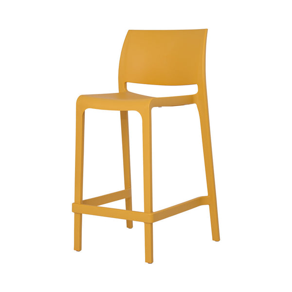 Homeroots Set Of Four 26" Yellow Outdoor Counter Height Bar Chairs - Stylish, Durable, And Perfect For Gatherings   565372