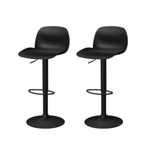 Homeroots Set Of Four Adjustable Black Swivel Bar Chairs With Heavy Duty Plastic & Metal Design For Comfort   565373