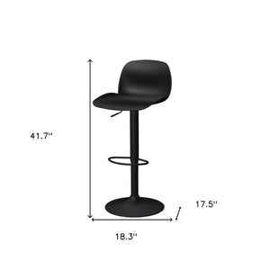 HomeRoots Set of Two Stylish Black Heavy-Duty Adjustable Swivel Bar Chairs for Modern Home & Commercial Use 565373