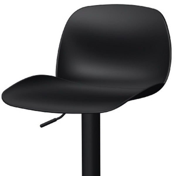 Homeroots Set Of Four Adjustable Black Swivel Bar Chairs With Heavy Duty Plastic & Metal Design For Comfort   565373