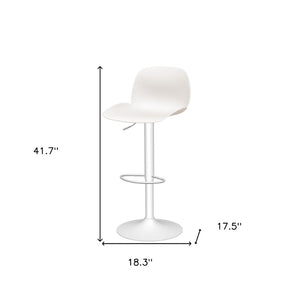 HomeRoots Set of Two White Heavy-Duty Swivel Bar Chairs – Adjustable Height, Modern Design for Home & Commercial Use 565374