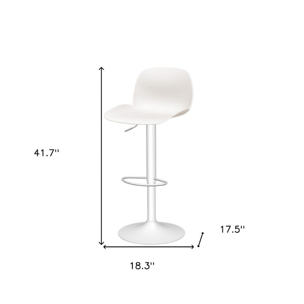 HomeRoots Set of Two White Heavy-Duty Swivel Bar Chairs – Adjustable Height, Modern Design for Home & Commercial Use 565374