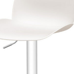 Homeroots Set Of Four White Adjustable Height Swivel Bar Chairs – Stylish Mid Back Design For Ultimate Comfort   565374