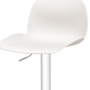 Homeroots Set Of Four White Adjustable Height Swivel Bar Chairs – Stylish Mid Back Design For Ultimate Comfort   565374