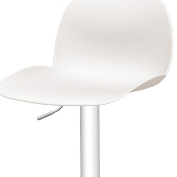 Homeroots Set Of Four White Adjustable Height Swivel Bar Chairs – Stylish Mid Back Design For Ultimate Comfort   565374